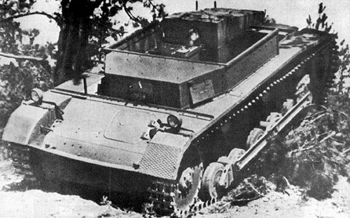 Prototype of Pz.II b chassis during tests on Berka proving ground. Pz.Kpfw.II Ausf. b.