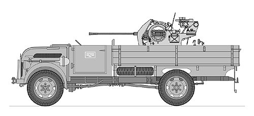 Steyr 2000A, to carry a 2cm. Flak 38 AA Gun