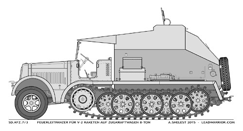 Sd.Kfz.7/3 Feuerleitpanzer fur V-2 Raketen (V-2 Rocket Command Vehicle) title=